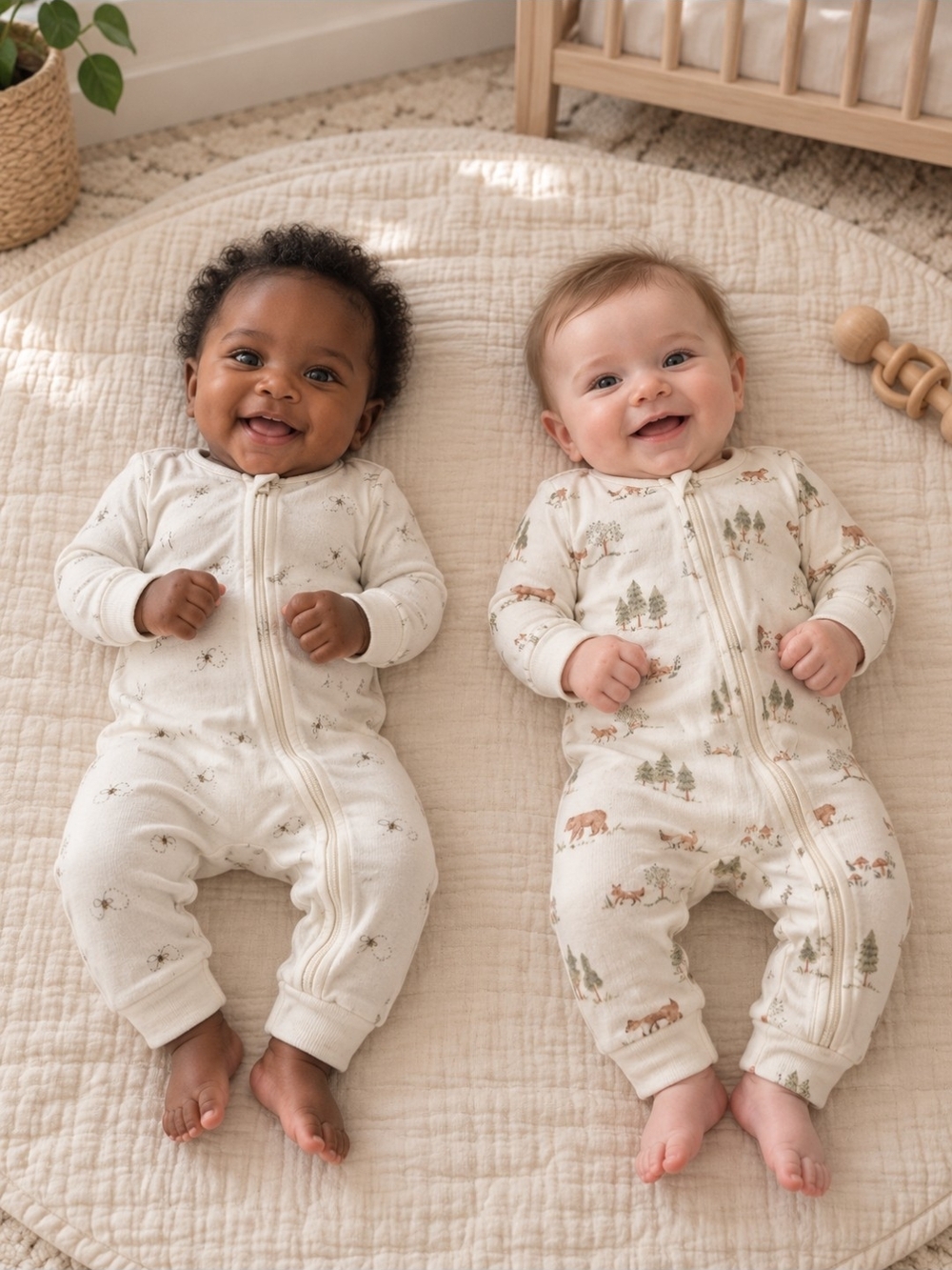 Jamie Kay Bundle - Organic Cream Zipper Baby One-Pieces | 3-6M